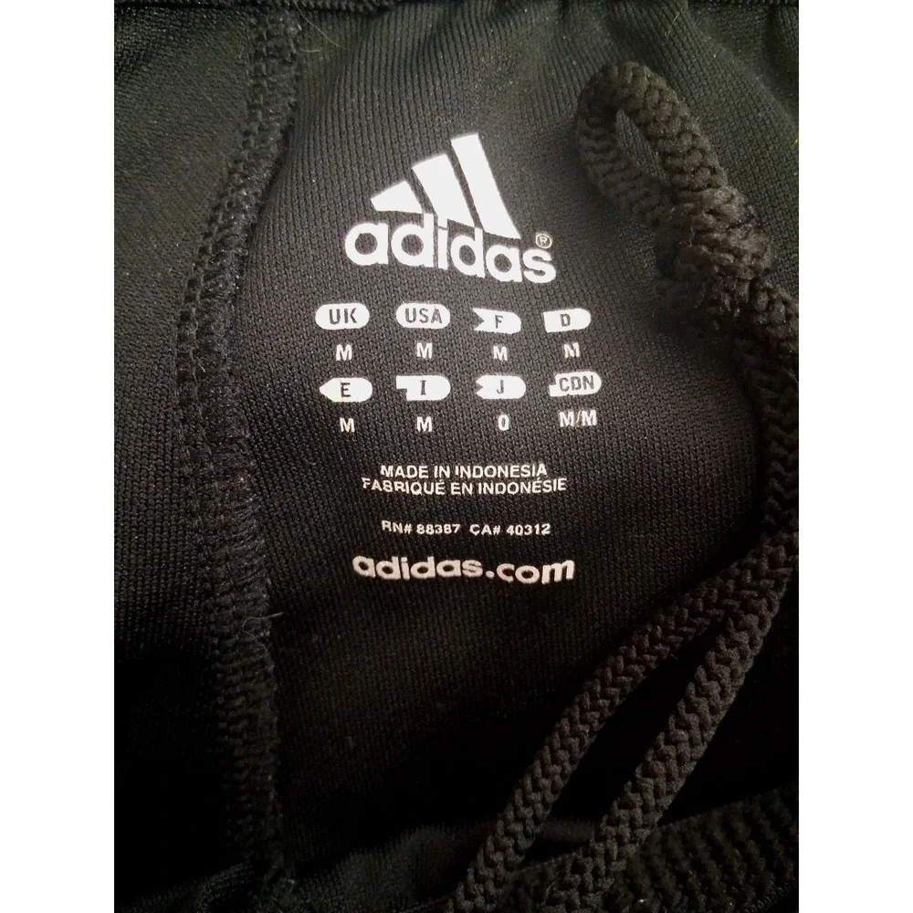 Adidas Men's Size‎ M Tricot Track Pants Black Three White Striped